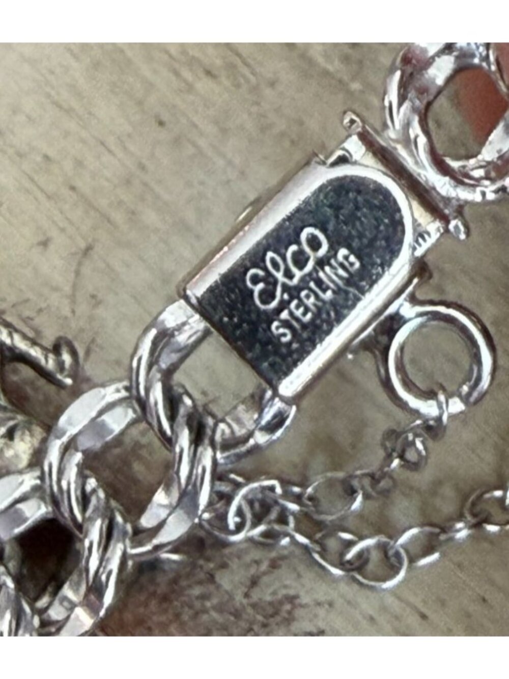 Vintage Elco 6" Sterling Silver Double Link Charm Bracelet W/ 16 Unique Charms E - Picture 16 of 16